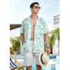 imageMens Hawaiian Shirts Short Sleeve Tropical Aloha Hawaiian Shirts for Men Button Down Casual Summer Beach ShirtGreen  Floral