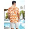 imageMens Hawaiian Shirts Short Sleeve Tropical Aloha Hawaiian Shirts for Men Button Down Casual Summer Beach ShirtOrange
