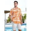 imageMens Hawaiian Shirts Short Sleeve Tropical Aloha Hawaiian Shirts for Men Button Down Casual Summer Beach ShirtOrange
