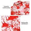 imageMens Hawaiian Shirts Short Sleeve Tropical Aloha Hawaiian Shirts for Men Button Down Casual Summer Beach ShirtRed  White
