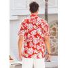 imageMens Hawaiian Shirts Short Sleeve Tropical Aloha Hawaiian Shirts for Men Button Down Casual Summer Beach ShirtRed  White