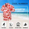 imageMens Hawaiian Shirts Short Sleeve Tropical Aloha Hawaiian Shirts for Men Button Down Casual Summer Beach ShirtRed  White