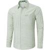 imageHISDERN Mens Plaid Button Down Shirt Long Sleeve Dress Shirts for Men Casual Wrinkle Free Regular Fit Work Shirt with PocketDsage Green