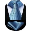 imageHISDERN Mens Ties Plaid Tie and Pocket Square Set Classic Woven Formal Checkered Neckties ampamp Handkerchief Wedding Party053blue