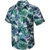 imageMens Hawaiian Shirts Short Sleeve Floral Tropical Aloha Shirt Casual Summer Button Down Holiday Beach Shirt with Pocket30forest GreenLeaves