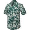 imageMens Hawaiian Shirts Short Sleeve Tropical Aloha Hawaiian Shirts for Men Button Down Casual Summer Beach ShirtDark Green  White