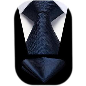 imageHISDERN Mens Ties Plaid Tie and Pocket Square Set Classic Woven Formal Checkered Neckties ampamp Handkerchief Wedding Party059navy Blue