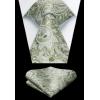 imageHISDERN Mens Vest Tie Set 3PC Formal Waistcoat Paisley Floral Jacquard Necktie Pocket Square Suit Vests Wedding PartyD02 Green