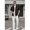 imageHISDERN Mens Short Sleeve Button Down Shirts Work Casual Button Up Relaxed Fit Summer Shirt with Two PocketsA1black