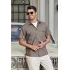 imageHISDERN Mens Short Sleeve Button Down Shirts Work Casual Button Up Relaxed Fit Summer Shirt with Two PocketsA2brown