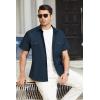imageHISDERN Mens Short Sleeve Button Down Shirts Work Casual Button Up Relaxed Fit Summer Shirt with Two PocketsA3navy Blue