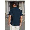 imageHISDERN Mens Short Sleeve Button Down Shirts Work Casual Button Up Relaxed Fit Summer Shirt with Two PocketsA3navy Blue