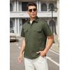 imageHISDERN Mens Short Sleeve Button Down Shirts Work Casual Button Up Relaxed Fit Summer Shirt with Two PocketsA6green 2