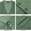 imageHISDERN Mens Suit Vest Business Suit Vests for Men Formal Slim Fit Solid Wedding Dress Waistcoat for VNeck Tuxedo VestOlive Greenflap Pocket