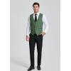 imageHISDERN Mens Suit Vest Business Suit Vests for Men Formal Slim Fit Solid Wedding Dress Waistcoat for VNeck Tuxedo VestOlive Greenflap Pocket