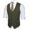 imageHISDERN Mens Suit Vest Business Suit Vests for Men Formal Slim Fit Solid Wedding Dress Waistcoat for VNeck Tuxedo VestZarmy Greenflap Pocket