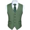 imageHISDERN Mens Suit Vest Business Suit Vests for Men Formal Slim Fit Solid Wedding Dress Waistcoat for VNeck Tuxedo VestOlive Greenflap Pocket