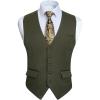 imageHISDERN Mens Suit Vest Business Suit Vests for Men Formal Slim Fit Solid Wedding Dress Waistcoat for VNeck Tuxedo VestZarmy Greenflap Pocket