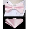 imageHISDERN Bow Tie and Suspenders for Men Elastic XBack Suspender and Bowtie Set Adjustable Braces for Wedding TuxedoAblush Pink1