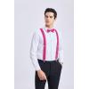 imageHISDERN Bow Tie and Suspenders for Men Elastic XBack Suspender and Bowtie Set Adjustable Braces for Wedding TuxedoAhot Pink