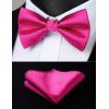 imageHISDERN Bow Tie and Suspenders for Men Elastic XBack Suspender and Bowtie Set Adjustable Braces for Wedding TuxedoAhot Pink
