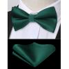 imageHISDERN Bow Tie and Suspenders for Men Elastic XBack Suspender and Bowtie Set Adjustable Braces for Wedding TuxedoBgreen