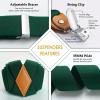 imageHISDERN Bow Tie and Suspenders for Men Elastic XBack Suspender and Bowtie Set Adjustable Braces for Wedding TuxedoBgreen