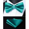 imageHISDERN Bow Tie and Suspenders for Men Elastic XBack Suspender and Bowtie Set Adjustable Braces for Wedding TuxedoBteal