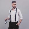 imageHISDERN Bow Tie and Suspenders for Men Elastic XBack Suspender and Bowtie Set Adjustable Braces for Wedding TuxedoC1blue 2