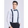 imageHISDERN Bow Tie and Suspenders for Men Elastic XBack Suspender and Bowtie Set Adjustable Braces for Wedding TuxedoC2blue 1
