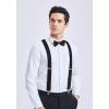 imageHISDERN Bow Tie and Suspenders for Men Elastic XBack Suspender and Bowtie Set Adjustable Braces for Wedding TuxedoD1black 1