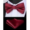 imageHISDERN Bow Tie and Suspenders for Men Elastic XBack Suspender and Bowtie Set Adjustable Braces for Wedding TuxedoE1burgundy 1