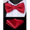 imageHISDERN Bow Tie and Suspenders for Men Elastic XBack Suspender and Bowtie Set Adjustable Braces for Wedding TuxedoE3red 1