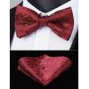 imageHISDERN Bow Tie and Suspenders for Men Elastic XBack Suspender and Bowtie Set Adjustable Braces for Wedding TuxedoE4burgundy 2