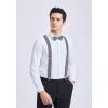 imageHISDERN Bow Tie and Suspenders for Men Elastic XBack Suspender and Bowtie Set Adjustable Braces for Wedding TuxedoF2grey 1