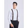 imageHISDERN Bow Tie and Suspenders for Men Elastic XBack Suspender and Bowtie Set Adjustable Braces for Wedding TuxedoGbrown 2