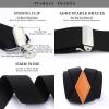 imageHISDERN Bow Tie and Suspenders for Men Elastic XBack Suspender and Bowtie Set Adjustable Braces for Wedding TuxedoGbrown 2