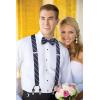 imageHISDERN Bow Tie and Suspenders for Men Suspender and Bowtie Handkerchief Set Adjustable Y Shape 6 Clips Wedding Brace2 American Flag