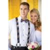 imageHISDERN Bow Tie and Suspenders for Men Suspender and Bowtie Handkerchief Set Adjustable Y Shape 6 Clips Wedding BraceOrange  Blue