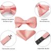 imageHISDERN Bow Ties for Men Polka Dot Selftie Bowtie and Pocket Square Classic Business Tuxedo Wedding Bowties Handkerchief02pink  White Dots