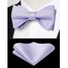 imageHISDERN Bow Ties for Men Polka Dot Selftie Bowtie and Pocket Square Classic Business Tuxedo Wedding Bowties Handkerchief02purple