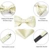 imageHISDERN Bow Ties for Men Polka Dot Selftie Bowtie and Pocket Square Classic Business Tuxedo Wedding Bowties Handkerchief03champagne Gray