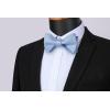 imageHISDERN Bow Ties for Men Polka Dot Selftie Bowtie and Pocket Square Classic Business Tuxedo Wedding Bowties HandkerchiefBaby BlueWhite
