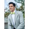 imageHISDERN Bow Ties for Men Polka Dot Selftie Bowtie and Pocket Square Classic Business Tuxedo Wedding Bowties HandkerchiefE4green White