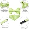 imageHISDERN Bow Ties for Men Polka Dot Selftie Bowtie and Pocket Square Classic Business Tuxedo Wedding Bowties HandkerchiefE4green White