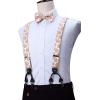imageHISDERN Mens Paisley Floral Suspenders Strong 6 Clips YBack Adjustable Trouser Braces Self BowTie Set for Party Work