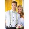 imageHISDERN Suspenders for Men Paisley Floral Bow tie Suspender Pocket Square Sets Adjustable Y Shape 6 Clips Wedding BracesA7sage Green