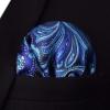 imageHISDERN Suspenders for Men Paisley Floral Bow tie Suspender Pocket Square Sets Adjustable Y Shape 6 Clips Wedding BracesB7blue  White