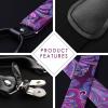 imageHISDERN Suspenders for Men Paisley Floral Bow tie Suspender Pocket Square Sets Adjustable Y Shape 6 Clips Wedding BracesD1pruple  Pink