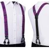imageHISDERN Suspenders for Men Paisley Floral Bow tie Suspender Pocket Square Sets Adjustable Y Shape 6 Clips Wedding BracesD1pruple  Pink
